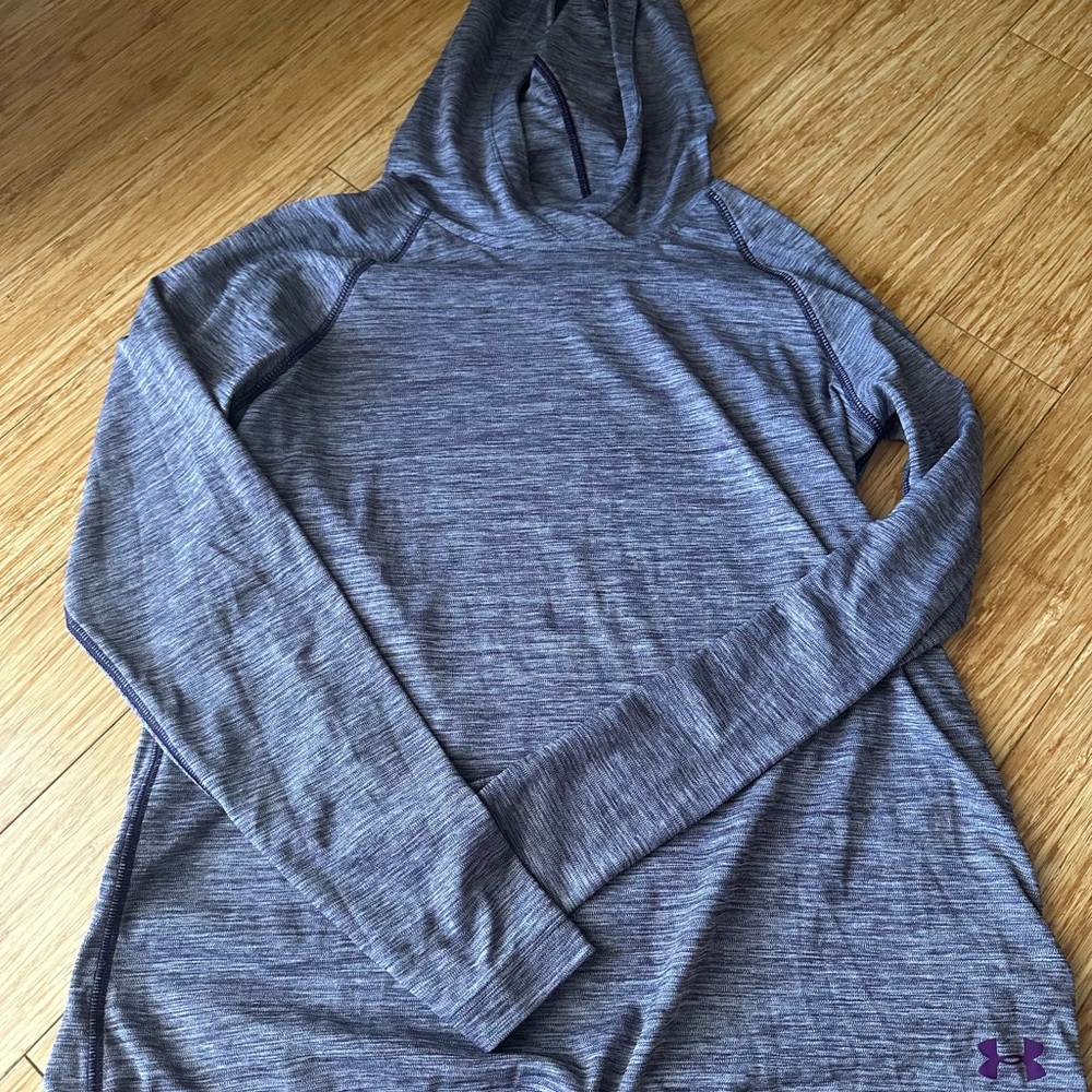 Under Armour Women’s Purple Marled Athletic Drawstring Hooded Top Size Small